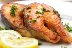 Oily fish like salmon and mackerel are great sources of omega 3 fats.