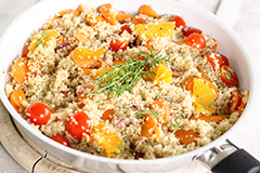 Quinoa is a nutrition powerhouse, and just one of those benefits for vegetarians and vegans is the high protein content it offers.