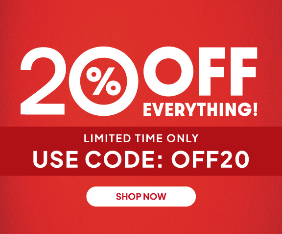 20% off everything! Limited time only. Use code: OFF20. Shop today! 