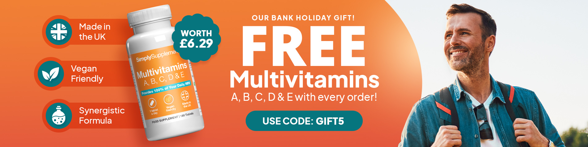 BANK HOLIDAY EXCLUSIVE | FREE Multivitamins | Use Code: GIFTS
