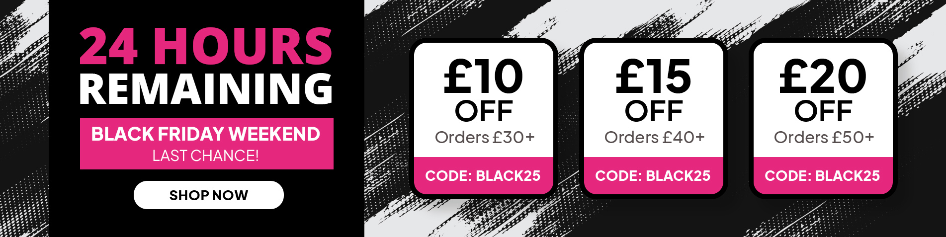 Black Friday Weekend | Up to £20 off your order total | Ends Tonight