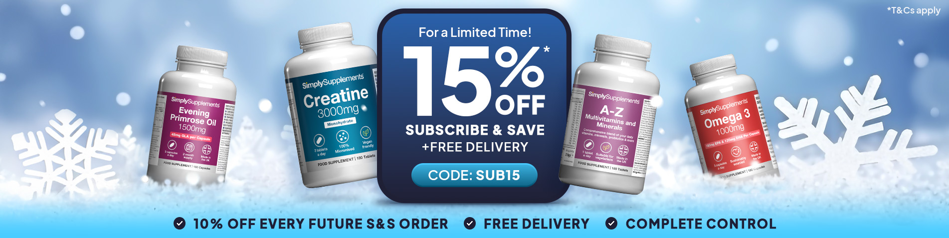 For a Limited Time Only: 15% off when you Subscribe & Save + Free Delivery! Use Code: SUB15