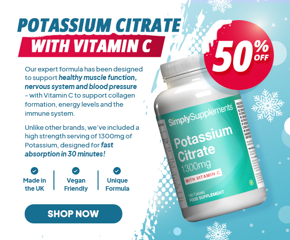 Holiday Must Haves | 50% off Potassium Citraye 1300mg with Vitamin C | Shop Now
