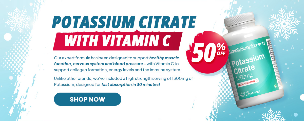 Holiday Must Haves | 50% off Potassium Citraye 1300mg with Vitamin C | Shop Now
