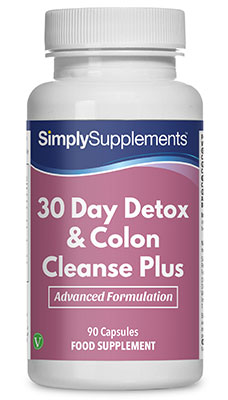Simply Supplements 30 Day Detox Colon Cleanse Plus (90 Capsules)