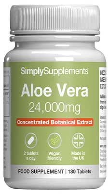 Simply Supplements Aloe Vera 24000mg (180 Tablets)