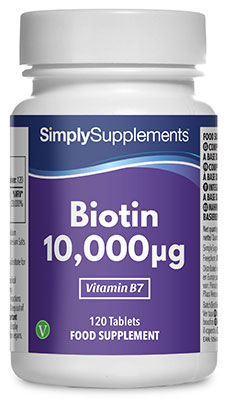 Simply Supplements Biotin 10000mcg (120 Tablets)