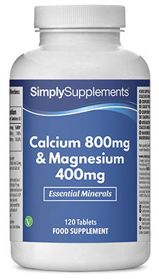 Simply Supplements Calcium 800mg Magnesium 400mg (120 Tablets)