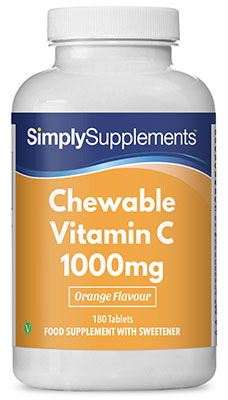 Chewable Vitamin C Tablets 1,000mg Orange Flavour