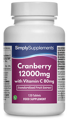 Simply Supplements Cranberry 12000mg Vitamin C 80mg (120 Tablets)