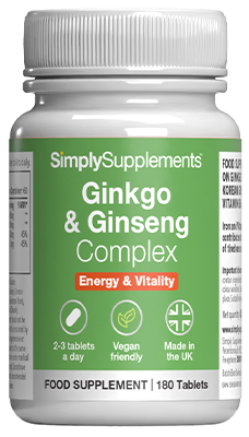 Simply Supplements Ginkgo Ginseng Complex (180 Tablets)