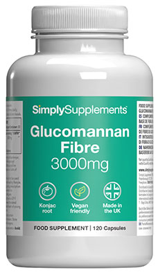 Simply Supplements Glucomannan Fibre 3000mg (120 Capsules)