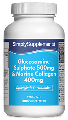 Simply Supplements Glucosamine 500mg Marine Collagen 400mg (240 Tablets)
