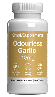 Simply Supplements Odourless Garlic 18mg (360 Tablets)