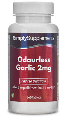 Simply Supplements Odourless Garlic 2mg (360 Tablets)