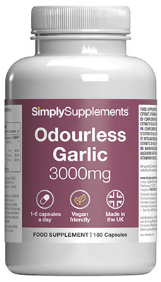 Simply Supplements Odourless Garlic 3000mg (180 Capsules)