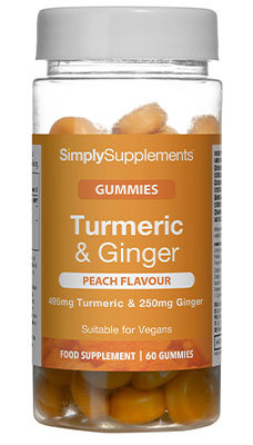 Simply Supplements Turmeric Ginger Gummies (60 Gummies)