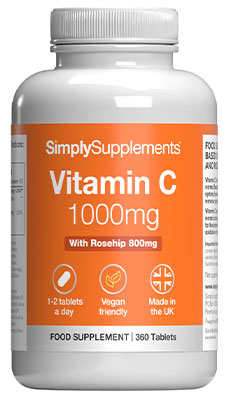 Simply Supplements Vitamin C 1000mg Rosehip 800mg (360 Tablets)