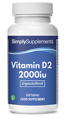 Simply Supplements Vitamin D2 2000iu (360 Tablets)