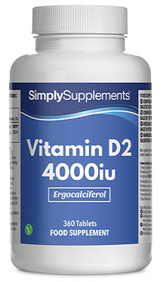 Simply Supplements Vitamin D2 4000iu (360 Tablets)