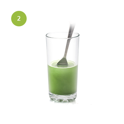 Add 250ml of water and stir well.