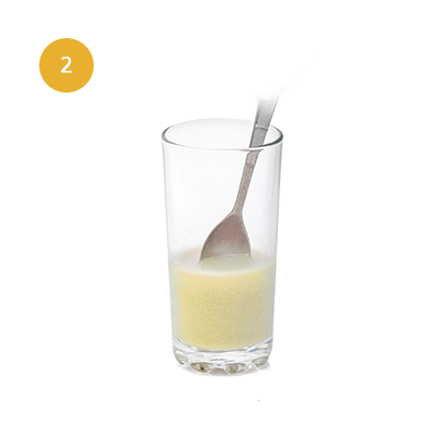 Add 100ml of water and stir well.