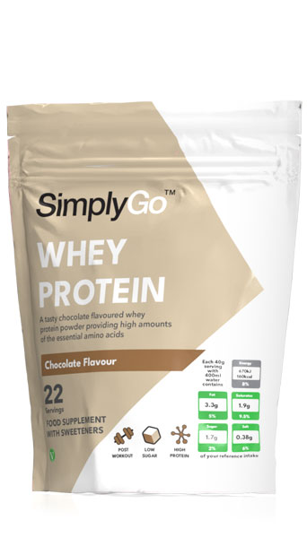 Simply Supplements Chocolate Whey Protein Powder (900 g Protein Powder)