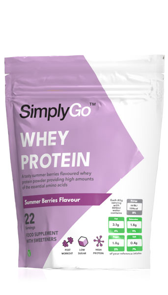 Simply Supplements Summer Berries Whey Protein (900 g Protein Powder)